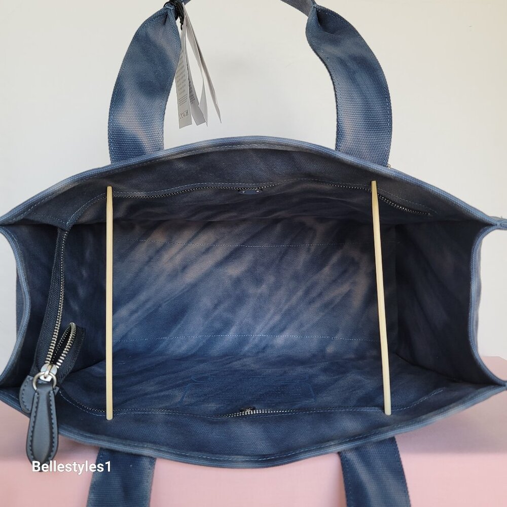 COACH Tie Dye Cargo 42 Canvas Large Tote -Midnight Navy color ⭐ - Picture 13 of 16